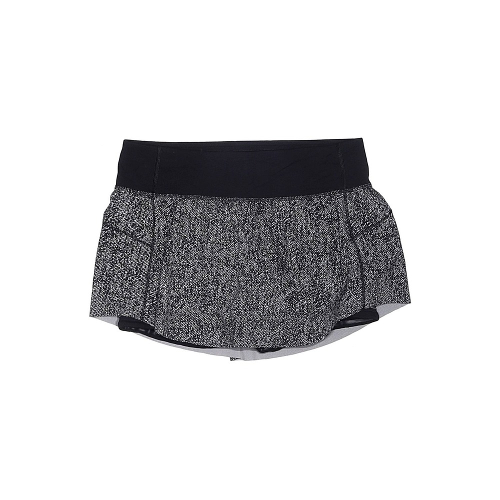 Lululemon Pace Rival Skirt Black White Static Print Athletic Skort Women Size 4 - Picture 2 of 14